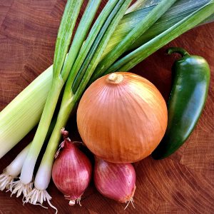 scallions, onions, jalapeno, shallots, allíum, relish